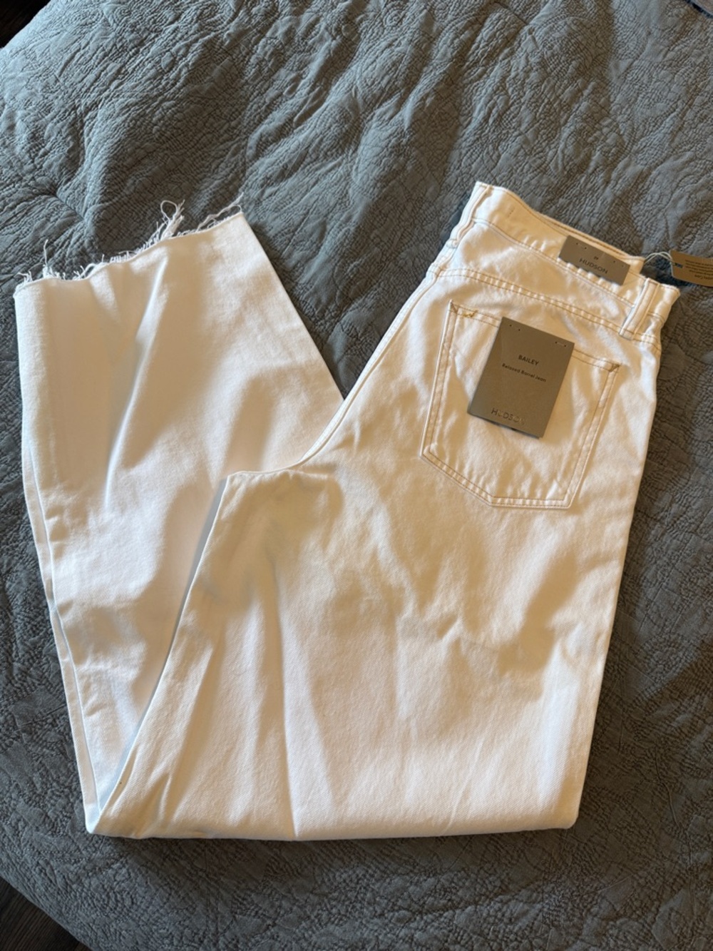 Bailey White Relaxed Barrel Jeans - Hudson Jeans